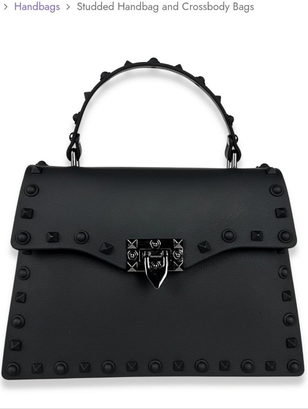Wicked Misfit Black Studded Convertible Handbag